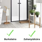 Stuxi Roma Black 90 cm széles kétszárnyú nyíló zuhanyajtó, 6 mm vízlepergető üveggel, matt fekete profillal, 195 cm magas