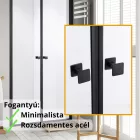 Stuxi Roma Black 90 cm széles kétszárnyú nyíló zuhanyajtó, 6 mm vízlepergető üveggel, matt fekete profillal, 195 cm magas