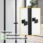 Stuxi Roma Black 80x120 falsíkra szerelhető 3 oldalú kétszárnyú nyílóajtós zuhanykabin 6 mm vízlepergető biztonsági üveggel, matt fekete elemekkel, 195 cm magas