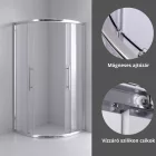 Stuxi Nizza 80x80 cm íves két tolóajtós zuhanykabin 6 mm vízlepergető biztonsági üveggel, króm elemekkel, 190 cm magas