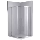 Stuxi Nizza 80x80 cm íves két tolóajtós zuhanykabin 6 mm vízlepergető biztonsági üveggel, króm elemekkel, 190 cm magas