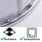 Stuxi Nizza 90x90 cm íves két tolóajtós zuhanykabin 6 mm vízlepergető biztonsági üveggel, króm elemekkel, 190 cm magas