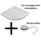 Stuxi Nizza Black 80x80 cm íves két tolóajtós zuhanykabin 6 mm vízlepergető biztonsági üveggel, fekete elemekkel, 190 cm magas, zuhanytálcával és szifonnal