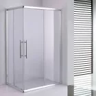 Stuxi Nizza 100x90 cm aszimmetrikus két tolóajtós zuhanykabin 6 mm vízlepergető biztonsági üveggel, króm elemekkel, 190 cm magas