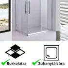 Stuxi Nizza 120x80 cm aszimmetrikus két tolóajtós zuhanykabin 6 mm vízlepergető biztonsági üveggel, króm elemekkel, 190 cm magas