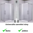 Stuxi Nizza 100x90 cm aszimmetrikus két tolóajtós zuhanykabin 6 mm vízlepergető biztonsági üveggel, króm elemekkel, 190 cm magas