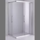 Stuxi Nizza 120x80 cm aszimmetrikus két tolóajtós zuhanykabin 6 mm vízlepergető biztonsági üveggel, króm elemekkel, 190 cm magas