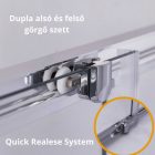 Stuxi Nizza 100x100 cm szögletes két tolóajtós zuhanykabin 6 mm vízlepergető biztonsági üveggel, króm elemekkel, 190 cm magas, zuhanytálcával és szifonnal