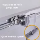 Stuxi Nizza 90x90 cm szögletes két tolóajtós zuhanykabin 6 mm vízlepergető biztonsági üveggel, króm elemekkel, 190 cm magas, zuhanytálcával és szifonnal