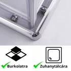 Stuxi Nizza 90x90 cm szögletes két tolóajtós zuhanykabin 6 mm vízlepergető biztonsági üveggel, króm elemekkel, 190 cm magas, zuhanytálcával és szifonnal