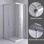 Stuxi Nizza 100x100 cm szögletes két tolóajtós zuhanykabin 6 mm vízlepergető biztonsági üveggel, króm elemekkel, 190 cm magas