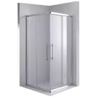 Stuxi Nizza 100x100 cm szögletes két tolóajtós zuhanykabin 6 mm vízlepergető biztonsági üveggel, króm elemekkel, 190 cm magas