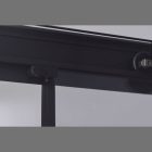 Stuxi Nizza Black 100x80 cm aszimmetrikus két tolóajtós zuhanykabin 6 mm vízlepergető biztonsági üveggel, fekete elemekkel, 190 cm magas, zuhanytálcával és szifonnal