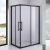 Stuxi Nizza Black 120x80 cm aszimmetrikus két tolóajtós zuhanykabin 6 mm vízlepergető biztonsági üveggel, fekete elemekkel, 190 cm magas, zuhanytálcával és szifonnal