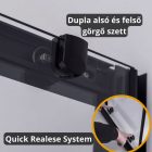 Stuxi Nizza Black 120x80 cm aszimmetrikus két tolóajtós zuhanykabin 6 mm vízlepergető biztonsági üveggel, fekete elemekkel, 190 cm magas, zuhanytálcával és szifonnal