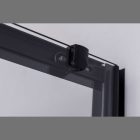 Stuxi Nizza Black 120x80 cm aszimmetrikus két tolóajtós zuhanykabin 6 mm vízlepergető biztonsági üveggel, fekete elemekkel, 190 cm magas, zuhanytálcával és szifonnal