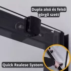 Stuxi Nizza Black120x90 cm aszimmetrikus két tolóajtós zuhanykabin 6 mm vízlepergető biztonsági üveggel, fekete elemekkel, 190 cm magas, zuhanytálcával, szifonnal