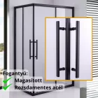 Stuxi Nizza Black120x90 cm aszimmetrikus két tolóajtós zuhanykabin 6 mm vízlepergető biztonsági üveggel, fekete elemekkel, 190 cm magas, zuhanytálcával, szifonnal