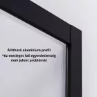 Stuxi Nizza Black120x90 cm aszimmetrikus két tolóajtós zuhanykabin 6 mm vízlepergető biztonsági üveggel, fekete elemekkel, 190 cm magas, zuhanytálcával, szifonnal