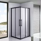 Stuxi Nizza Black 70x70 cm szögletes két tolóajtós zuhanykabin 6 mm vízlepergető biztonsági üveggel, fekete elemekkel, 190 cm magas
