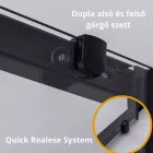 Stuxi Nizza Black 70x70 cm szögletes két tolóajtós zuhanykabin 6 mm vízlepergető biztonsági üveggel, fekete elemekkel, 190 cm magas
