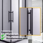 Stuxi Nizza Black 70x70 cm szögletes két tolóajtós zuhanykabin 6 mm vízlepergető biztonsági üveggel, fekete elemekkel, 190 cm magas