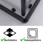 Stuxi Nizza Black 70x70 cm szögletes két tolóajtós zuhanykabin 6 mm vízlepergető biztonsági üveggel, fekete elemekkel, 190 cm magas