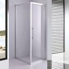 Stuxi Torino 90x100 aszimmetrikus szögletes nyílóajtós zuhanykabin 6 mm vízlepergető biztonsági üveggel, króm elemekkel, 200 cm magas