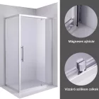 Stuxi Torino 90x100 aszimmetrikus szögletes nyílóajtós zuhanykabin 6 mm vízlepergető biztonsági üveggel, króm elemekkel, 200 cm magas