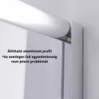 Stuxi Torino 90x100 aszimmetrikus szögletes nyílóajtós zuhanykabin 6 mm vízlepergető biztonsági üveggel, króm elemekkel, 200 cm magas