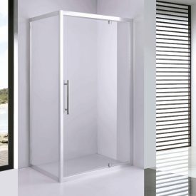   Stuxi Torino 80x70 aszimmetrikus szögletes nyílóajtós zuhanykabin 6 mm vízlepergető biztonsági üveggel, króm elemekkel, 200 cm magas