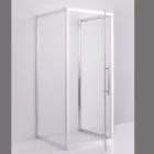 Stuxi Torino 70x70 falsíkra szerelhető 3 oldalú nyílóajtós zuhanykabin 6 mm vízlepergető biztonsági üveggel, króm elemekkel, 200 cm magas