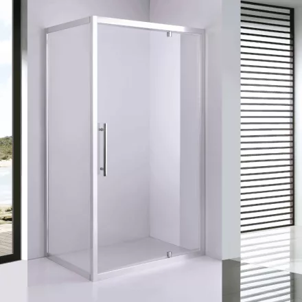 Stuxi Torino 90x70 aszimmetrikus szögletes nyílóajtós zuhanykabin 6 mm vízlepergető biztonsági üveggel, króm elemekkel, 200 cm magas