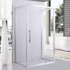 Stuxi Torino 120x90 falsíkra szerelhető 3 oldalú nyílóajtós zuhanykabin 6 mm vízlepergető biztonsági üveggel, króm elemekkel, 200 cm magas