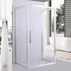 Stuxi Torino 90x80 falsíkra szerelhető 3 oldalú nyílóajtós zuhanykabin 6 mm vízlepergető biztonsági üveggel, króm elemekkel, 200 cm magas