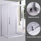 Stuxi Torino 120x90 falsíkra szerelhető 3 oldalú nyílóajtós zuhanykabin 6 mm vízlepergető biztonsági üveggel, króm elemekkel, 200 cm magas