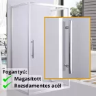 Stuxi Torino 90x80 falsíkra szerelhető 3 oldalú nyílóajtós zuhanykabin 6 mm vízlepergető biztonsági üveggel, króm elemekkel, 200 cm magas