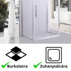 Stuxi Torino 120x100 falsíkra szerelhető 3 oldalú nyílóajtós zuhanykabin 6 mm vízlepergető biztonsági üveggel, króm elemekkel, 200 cm magas