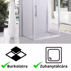 Stuxi Torino 90x80 falsíkra szerelhető 3 oldalú nyílóajtós zuhanykabin 6 mm vízlepergető biztonsági üveggel, króm elemekkel, 200 cm magas
