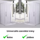 Stuxi Torino 90x80 falsíkra szerelhető 3 oldalú nyílóajtós zuhanykabin 6 mm vízlepergető biztonsági üveggel, króm elemekkel, 200 cm magas
