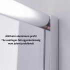 Stuxi Torino 120x80 aszimmetrikus szögletes nyílóajtós zuhanykabin 6 mm vízlepergető biztonsági üveggel, króm elemekkel, 200 cm magas