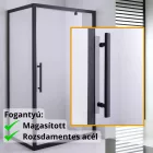 Stuxi Torino Black 100x80 aszimmetrikus szögletes nyílóajtós zuhanykabin 6 mm vízlepergető biztonsági üveggel, matt fekete elemekkel, 200 cm magas