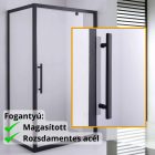 Stuxi Torino Black 80x70 aszimmetrikus szögletes nyílóajtós zuhanykabin 6 mm vízlepergető biztonsági üveggel, matt fekete elemekkel, 200 cm magas