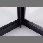 Stuxi Torino Black 100x80 aszimmetrikus szögletes nyílóajtós zuhanykabin 6 mm vízlepergető biztonsági üveggel, matt fekete elemekkel, 200 cm magas