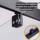 Stuxi Torino Black 100 cm széles nyílóajtós zuhanyajtó 6 mm vastag vízlepergető biztonsági üveggel, fekete elemekkel, 200 cm magas