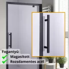 Stuxi Torino Black 100 cm széles nyílóajtós zuhanyajtó 6 mm vastag vízlepergető biztonsági üveggel, fekete elemekkel, 200 cm magas