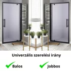 Stuxi Torino Black 100 cm széles nyílóajtós zuhanyajtó 6 mm vastag vízlepergető biztonsági üveggel, fekete elemekkel, 200 cm magas