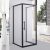 Stuxi Torino Black 70x70 falsíkra szerelhető 3 oldalú nyílóajtós zuhanykabin 6 mm vízlepergető biztonsági üveggel, fekete elemekkel, 200 cm magas