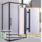 Stuxi Torino Black 70x70 falsíkra szerelhető 3 oldalú nyílóajtós zuhanykabin 6 mm vízlepergető biztonsági üveggel, fekete elemekkel, 200 cm magas