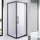 Stuxi Torino Black 80x80 szögletes nyílóajtós zuhanykabin 6 mm vízlepergető biztonsági üveggel, fekete elemekkel, 200 cm magas